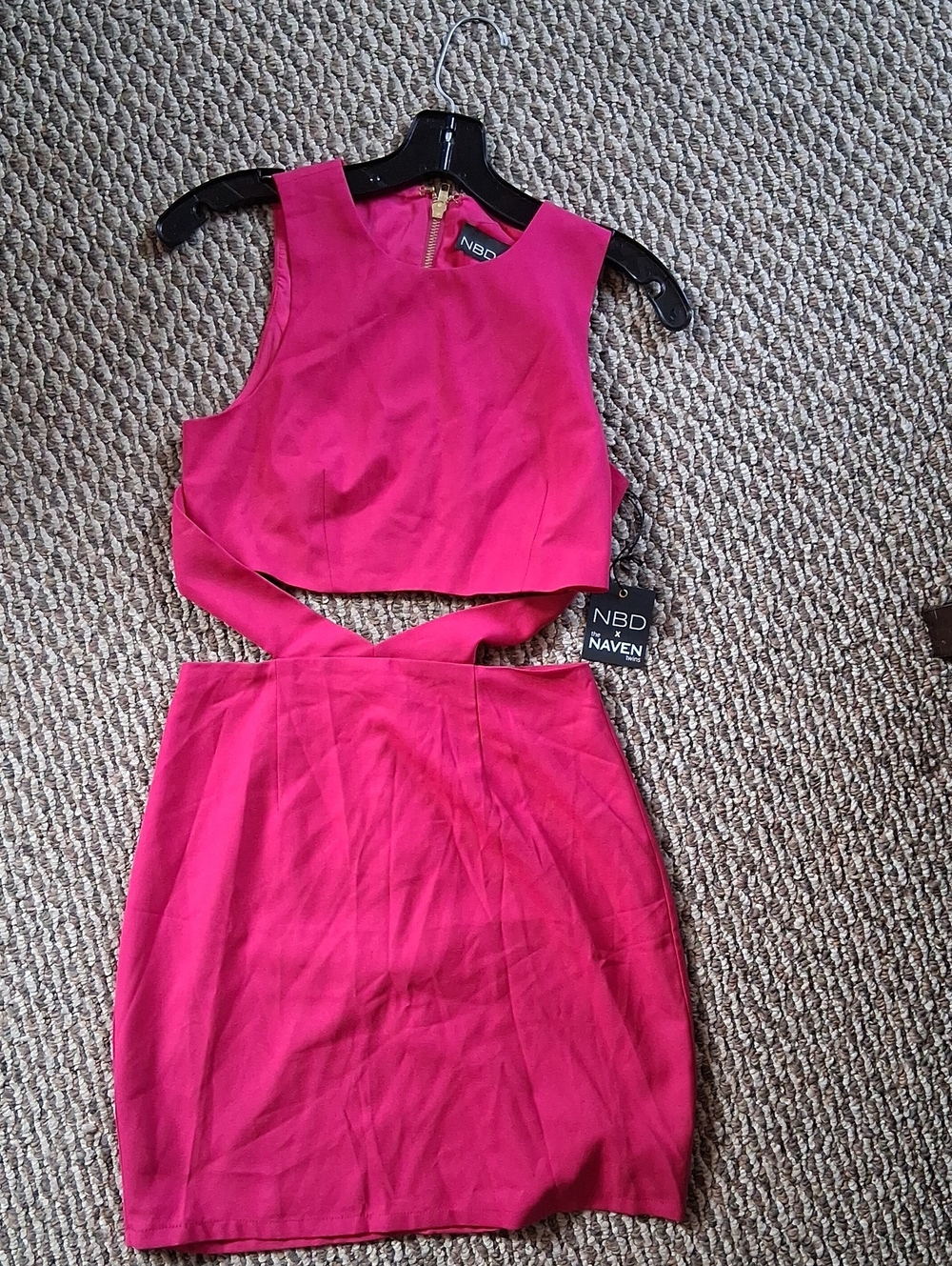 NBD Hot Pink Cutout Mini Dress